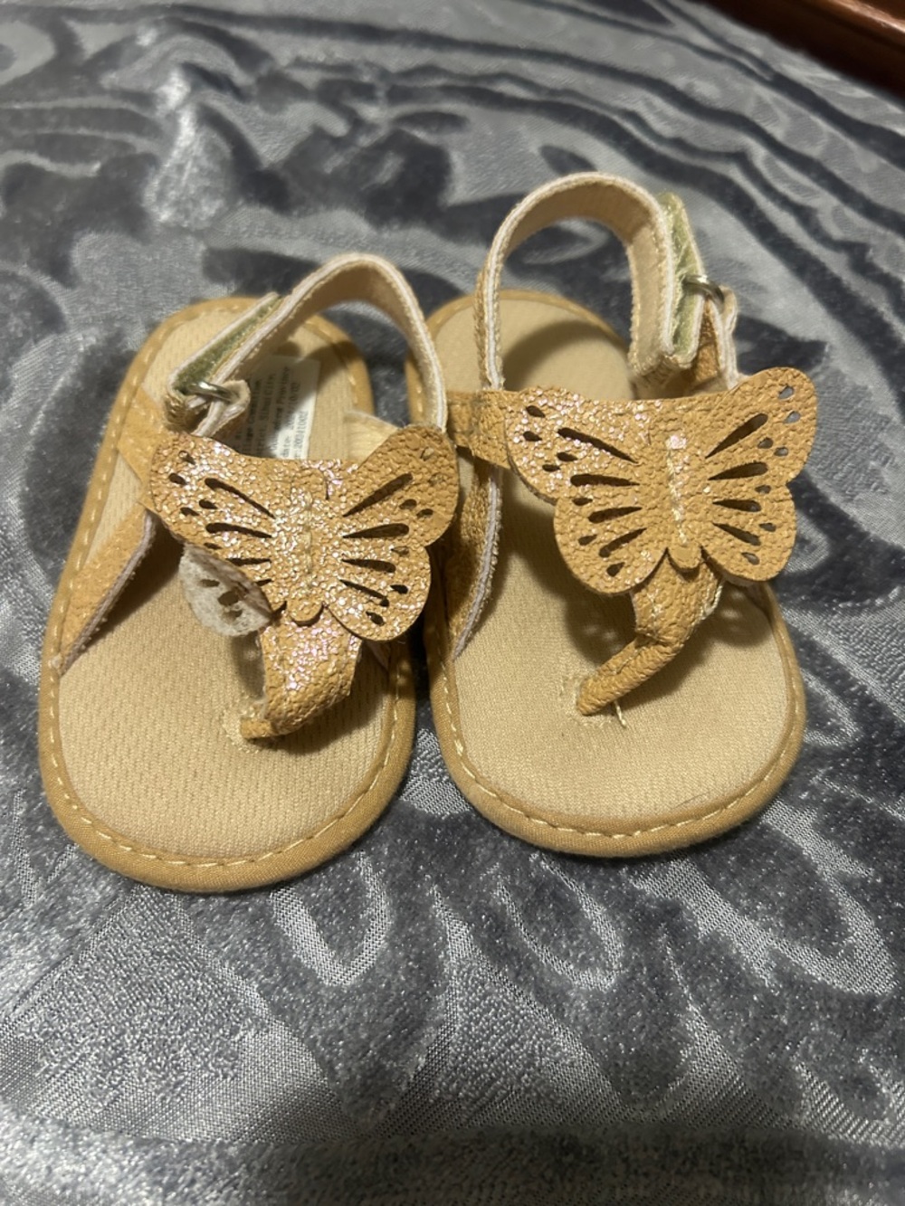 Toddler Butterfly Toe-Post Sandals in Tan - Cute Summer Shoes